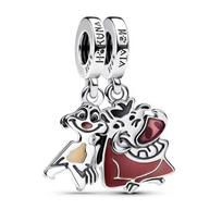 Mickey Liūtas Winnie Pudelis Dramblys 925 Sidabro Pasidaryk pats Žavesio Karoliukų Apyrankė Moterims Boutique Papuošalai white