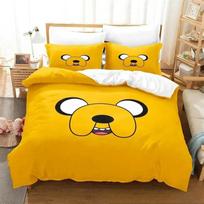 3D Print Adventure Time Finn Jake The Dog Face Bedding Set Boys Girls Twin Queen King Size Duvet Cover Pillowcase Bed boys Adult AU Double(180*210cm)3pcs