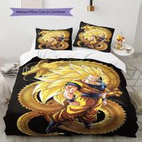 Son Goku Rašto Patalynė, Antklodės Komplektas Antklodės Užvalkalas Pagalvės Užvalkalas Namų Gimtadienio Dovana (1 * užvalkalas antklodei + 2 * užvalkalai pagalvėms, be užpildo) 135x200cm yellow