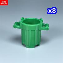 MOC Bricks Container Series Display Box Bucket Basin Pot Pack Basket Accessories Assembled Building Blocks Toys Kids Gift green