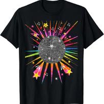 Disco Ball 1970'S Tie Dye Vintage Retro Dance Party Costume T Shirt XXXXXL juoda