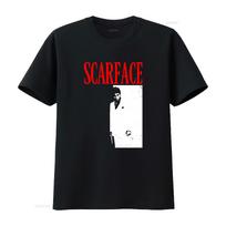 Scarface Tony Montana Mens T Shirt Vintage Movie Poster Design by Pacino Black Gangster Style vintage Washed Casual Soft 2XL black