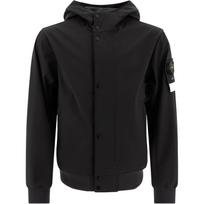 Stone Island SS25 Soft Shell Solid Color Casual Hooded Long Sleeve Windproof Waterproof Breathable Jacket Men jackets K1S1541000-90S0A22-V0065 L black