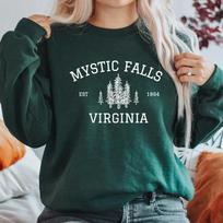 Mystic Falls Virdžinija Megztinis Gerbėjo Megztinis Vampyrų Salvatore Brolių Gobtuvas Unisex Ilgomis Rankovėmis Megztiniai Laisvalaikio Džemperiai L gray