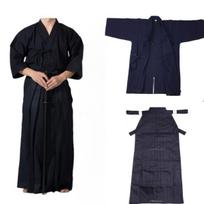 Kendo kostiumas Kendo kelnės Kendo hakama Hakama Kendo gi 2 dalių komplektas 140 tamsiai mėlyna spalva