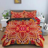 Etninis Bohemiškas Mandala Antklodės Užvalkalas King Queen Europietiškas Gėlės Vintažinis Patalių Komplektas Geometrinis Retro Stilius Poliesterio Antklodės Užvalkalas 70x133cm