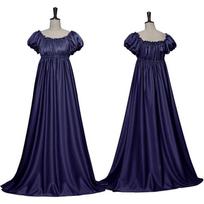 Nauja Bridgerton suknelė Viduramžių Retro Suknelė-Kamuolys Ilga Suknelė Cosplay Sceninio Pasiruošimo Kostiumas 2202 Long Bridgerton Navy Blue Maxi Dress XXL blue