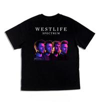 Skaitmeniniu būdu tiesiogiai spausdinti Roko tema Westlife grupės spaudinio trumpomis rankovėmis marškinėliai iš grynos medvilnės, laisvo kirpimo S blue