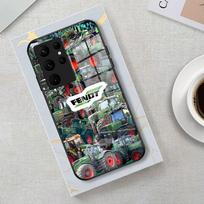 Mašinos FENDT Telefono dėklas Samsung S26 S25 Edge Ultra 23 22 21 20 Ultra Plus S24 Fe Stiklinis dangtelis Galaxy S21 FE 5G gray