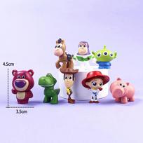 8pcs/Set Anime Playthings Story 4 Woody Buzz Lightyear Action Figure Playthings 3-5cm Q Version Colletion Figures Dolls Model designed for Children B balta
