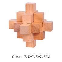 Wooden Brain Teaser Lu Ban Puzzle 3D Unlock Intelligence Games For Adults And Children Learning  Educational Toys  Playsetss Rompecabezas Madera brown
