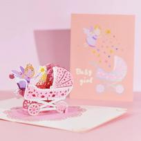 Iššokanti 3D Krikšto Kortelė Rankų Darbo Krikšto Sveikinimo Kortelė Naujagimio Palaiminimo Atminimo Dovana Kūdikio Šventei Religinė Kortelė Krikšto Tėvams pink
