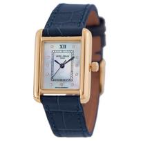 michel Jurdain MJ-7100 Women's Solar Watch, Navy Mother-of-Pearl Dial, Diamond Accents, Stainless Steel Case, Battery-Free beige