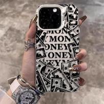 Retro American knife English letters are suitable for Apple 16 mobile phone case iPhone color silver creative protective case Light luxury and dirt- iPhone16promax white