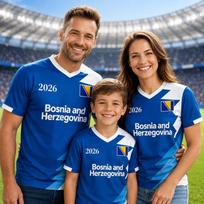 Bosnijos sirgalių marškinėliai futbolo marškinėliai geriausia dovana sirgaliams greitai džiūstantys sportiniai trumpomis rankovėmis marškinėliai vaikų treniruotės šeima 5XL