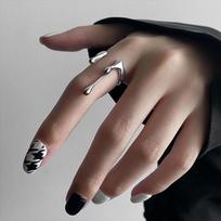 New Simple Irregular Liquid Metal Lava Open Mouth Rings For Women Fashionable  Daily Accessory Party Jewelry Gifts gray