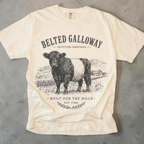 Belted Galloway marškinėliai, Škotijos karvės grafiniai marškinėliai, Ūkio gyvūnų marškinėliai, Karvių mylėtojo dovana, Vintažiniai galvijų marškinėliai, Comfort Colors, Gyvulių parodos marškinėliai XL gray
