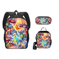 Animacinis Kuprinė Mind Secret Service Didelės Talpos Spausdinta Kuprinė Trijų Dalių Išvirkščia Mokyklinė Kuprinė pencil bag black