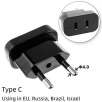 EU Adapter Travel Plug Adapter American CN US To EU Plug Euro Power Plug electrical Adapter AC Electric Socket Outlet Black4 black