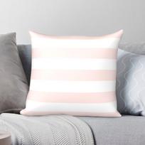 Pale Blush Pink White Stripe Square Pillowcase Polyester Linen Velvet Printed Zip Decorative Sofa Cushion Cover Wholesale 30X30CM white