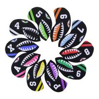 Eagle Shark Cartoon Neoprene Golf Iron Club Head Covers, Set of 10