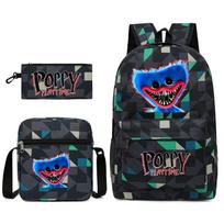 Poppy Playtime Dešrainių Monstras Lėlė Paauglys Mokinys Kuprinė Mokyklai Vyrams Ir Moterims Laisvalaikio Kelioninė Kuprinė Three-piece set