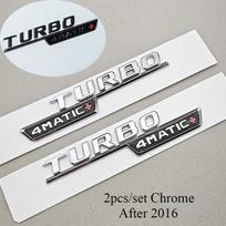 2 vnt. TURBO 4MATIC+ emblema Mercedes Benz AMG W213 W205 W177 W167 A45S E63S GLE53 sparnui, logotipas, lipdukas, automobilio aksesuarai gray