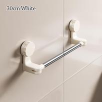 Durable Suction Cup Towel Rack Wall Mounted Retractable Slipper Rack Adjustable Multipurpose Bathroom Storage Rod white