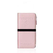 Multi-card Zipper Bag RFID Anti-theft Passport Bag Travel Multifunctional Document Storage Card Bag Wallet pink įvairiaspalvis