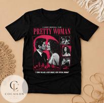 Pretty Woman Movie T-Shirt, Julia Roberts Richard Gere Graphic Tee, 90s Film Fan Apparel T-shirt 130 black