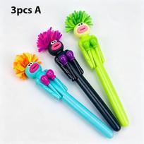 Curly Boxers Boxing Action Ball Pen Cute Curly Hair Design with Punching Hands Smooth Writing FunPen for Kids Birthday Christmas