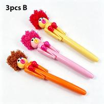 Curly Boxers Boxing Action Ball Pen Cute Curly Hair Design with Punching Hands Smooth Writing FunPen for Kids Birthday Christmas