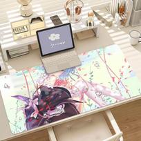 Anime R-Re Zero Rem Mouse Pad Anti Slip Rubber Edge Locked Thickened Laptop Gaming Desk Mat 30x60cm beige