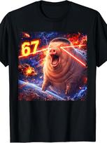 John Pork Fade Kiaulės Plaukų Kirpimas 67 Šeši Septyni Tuff Memas Marškinėliai Grafiniai Trumpomis Rankovėmis Vyriški Marškinėliai f M brown