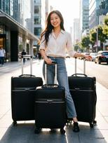 Large Capacity Oxford Cloth Spinner Luggage with Password Lock for Men and Women 20-inch tamsiai violetine spalva