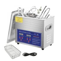 VEVOR 3L Ultrasonic Cleaner Machine Stainless Steel Ultrasonic Cleaning Machine Digital Heater Timer Jewelry Cleaning for Home gray