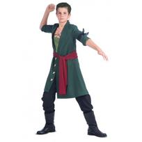 Anime berniukas Roronoa Zoro Cosplay Šiaudinė skrybėlė Raumenų Luffy Kostiumas Vaikams 8t black