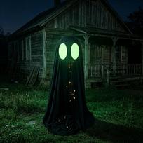 Luminous Halloween Standing Ghost Decor Soft LED Lights Gothic Glowing Scary Ghost Figure ED Lights Adjustable