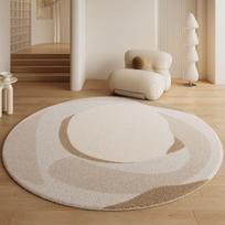 Apvalus kilimas Modernus minimalistinis svetainės sofos kilimėlis Storas neslystantis miegamojo lovūgalio kilimas Dirbtinė vilna 160x160 cm faux wool pile with non-slip backing