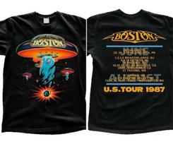 Bostono Roko Grupės Koncertinis Turas 1987 M. Marškinėliai, Bostonas Tour Marškinėliai, Bostonas Roko Grupė XXL brown