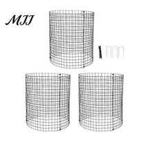 Adjustable Plant Enclosure Protector Cage, Wire Mesh Panels with Stakes And Zip Ties, Metal Sapling Cage for Protecting Vegetables Flowers Saplings 3pcs