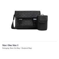 COACH Lygos dirbtinės odos peties krepšys, Crossbody krepšys mažas vyriškas juodas CBX09-QBMI5 One Size 1
