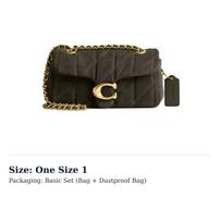 COACH Tabby Karvės Skaldytos Odos Pečių Krepšys, Įstrižas Mažas Moteriškas Žalvario Ir Alyvuogių Žalumo CW626-B4OL One Size 1 black