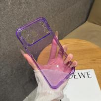 Blizgantis PC TPU hibridinis dėklas Apple iPhone 18 17 16 15 Pro Max, kietas, skaidrus, su lęšio apsauga, minkštas buferis iPhone 15 Pro Max violetinė