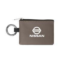 Odinė automobilio rakto piniginė Kortelių krepšys Emblema Aksesuarai Nissan Qashqai Juke Pulsar Sentra Altima Patrol Micra Rogue Almera Versa ruda