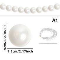 10vnt Vestuvių Fono Sienos Dekoracija 5.5cm 8cm Plastikinė Dirbtinio Perlo „Pasidaryk pats“ Karoliukų Girlianda Baltas Rutuliukas Pakabukas Figūrėlė S white