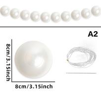 10vnt Vestuvių Fono Sienos Dekoracija 5.5cm 8cm Plastikinė Dirbtinio Perlo „Pasidaryk pats“ Karoliukų Girlianda Baltas Rutuliukas Pakabukas Figūrėlė L white