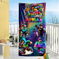 Roblox paplūdimio rankšluostis Minkštas Patvarus Greitai džiūstantis Patogus Lengvas Puikiai tinka kelionėms, jogai, stovyklavimui ir plaukimui 70cmx140cm(27x55inch)