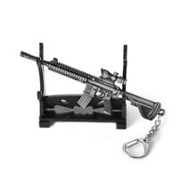 Populiarus 12cm PUBG Metalinis Raktų Pakabukas - Peace Elite 'Laimėtojas Laimėtojas Vištienos Vakarienė' M416 gray
