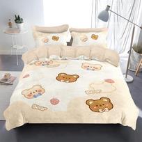 Mielas patalynės komplektas Maillard meškiukas antklodės užvalkalas pagalvės užvalkalas 200x200cm, vienviečio dviviečio lovos antklodės komplektas dovanos suaugusiems ir vaikams 140x200cm beige